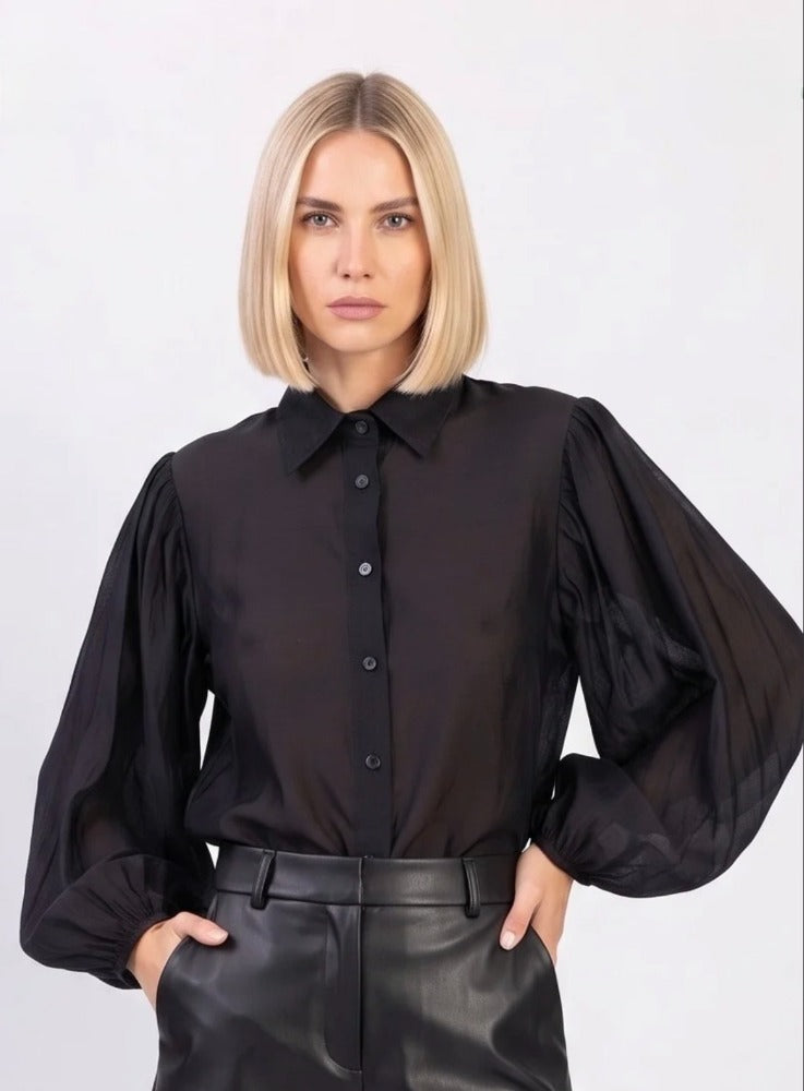 chemise transparente effet soie