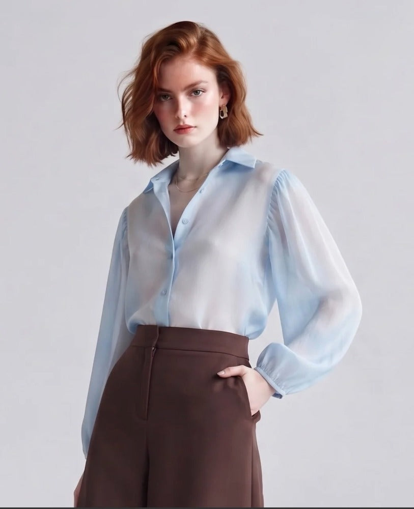 chemise transparente effet soie