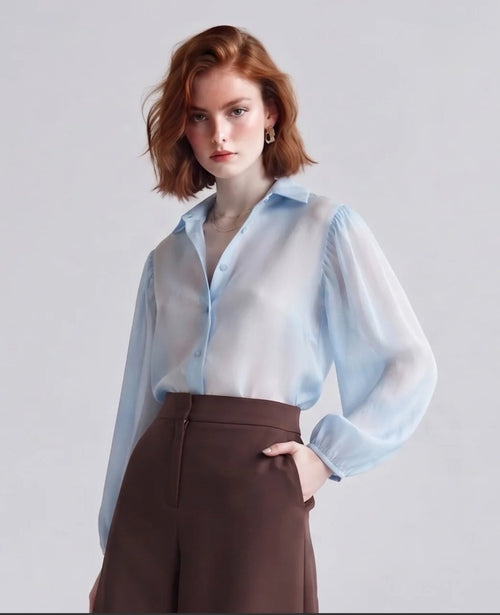 chemise transparente effet soie